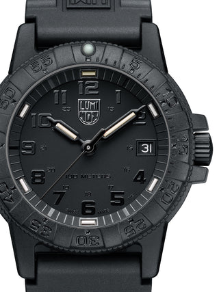 Front view of Luminox XS.0301.BO.L Black Silicone Unisex Watch on white background