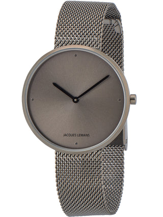 Angle shot of Jacques Lemans 1-2056K Grey Stainless Steel Womens Watch on white background