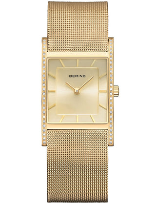 Front view of Bering 10426-333-S Gold Stainless Steel Womens Watch on white background