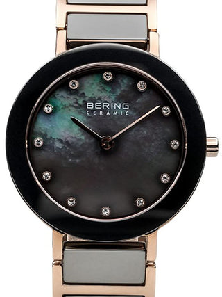 Front view of Bering 11429-769 Blue Dial Grey Stainless Steel Womens Watch on white background