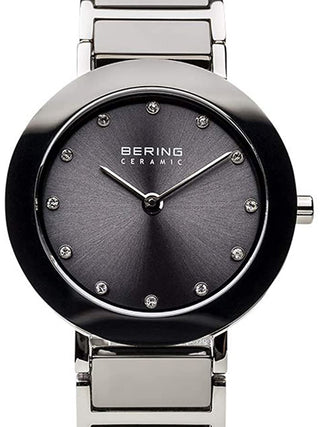Front view of Bering 11429-783 Grey Stainless Steel Womens Watch on white background