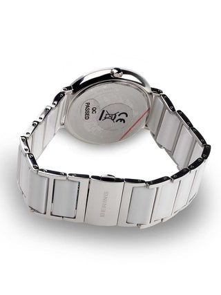 Angle shot of Bering 11435-754 White Dial Silver Stainless Steel Womens Watch on white background