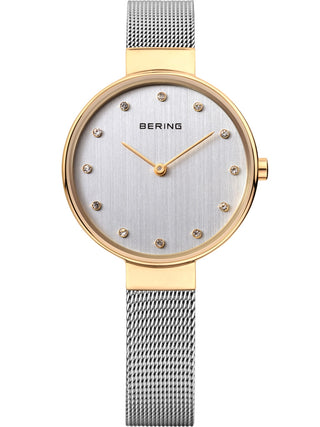 Front view of Bering 12034-010 Silver Stainless Steel Womens Watch on white background