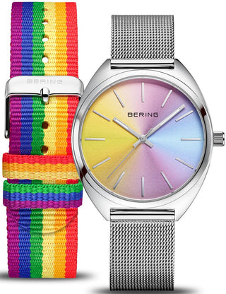 Front view of Bering 127220-36-009 Silver Stainless Steel Womens Watch on white background