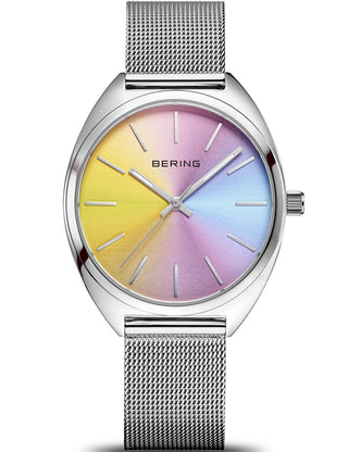 Angle shot of Bering 127220-36-009 Silver Stainless Steel Womens Watch on white background