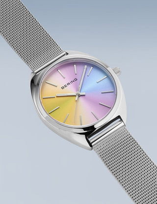 Angle shot of Bering 127220-36-009 Silver Stainless Steel Womens Watch on white background