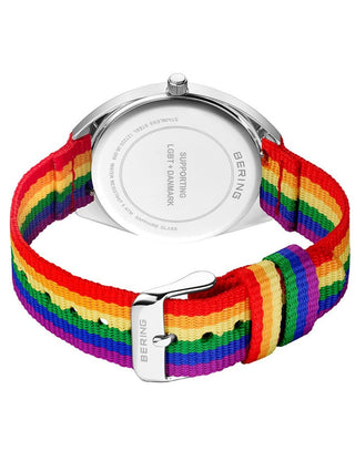 Angle shot of Bering 127220-36-009 Silver Stainless Steel Womens Watch on white background