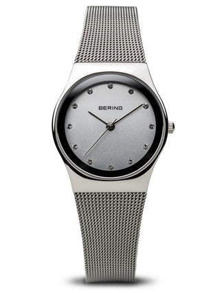 Front view of Bering 12927-000 Silver Stainless Steel Womens Watch on white background