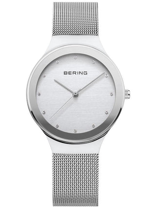 Angle shot of Bering 12934-000 Silver Stainless Steel Womens Watch on white background