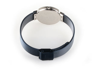 Angle shot of Bering 14531-307 Blue Stainless Steel Womens Watch on white background