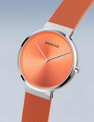 Angle shot of Bering 14539-505 Stainless Steel Unisex Watch on white background