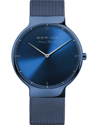 Front view of Bering 15540-397 Blue Stainless Steel Unisex Watch on white background