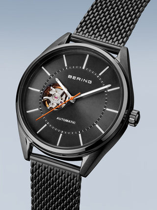 Angle shot of Bering 16743-377 Grey Stainless Steel Unisex Watch on white background