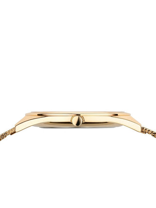 Angle shot of Bering 17031-333 Gold Stainless Steel Womens Watch on white background