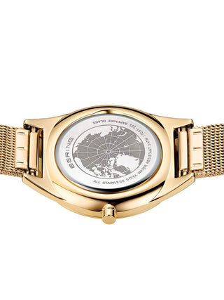 Angle shot of Bering 17031-333 Gold Stainless Steel Womens Watch on white background
