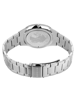 Angle shot of Bering 17240-707 Blue Dial Silver Stainless Steel Unisex Watch on white background