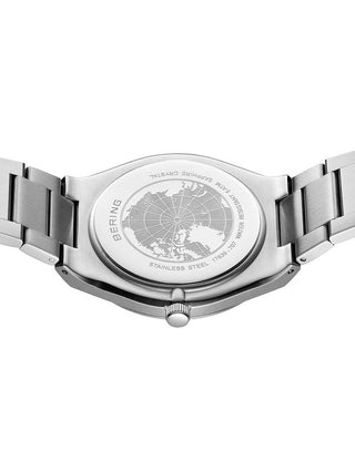 Angle shot of Bering 17639-707 Blue Dial Silver Stainless Steel Unisex Watch on white background