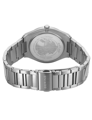 Angle shot of Bering 17639-708 Green Dial Silver Stainless Steel Unisex Watch on white background