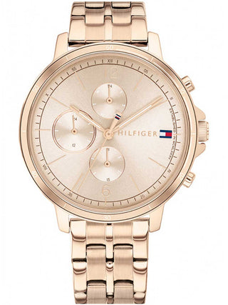 Front view of Tommy Hilfiger 1782190 Rose Gold Stainless Steel Womens Watch on white background