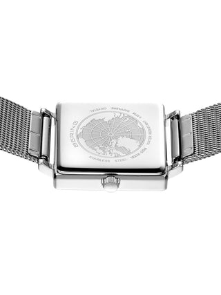 Angle shot of Bering 18226-004 White Dial Silver Stainless Steel Womens Watch on white background