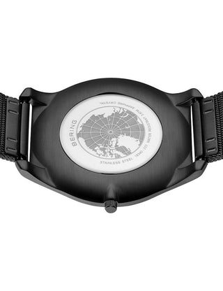 Angle shot of Bering 18340-222 Black Stainless Steel Unisex Watch on white background