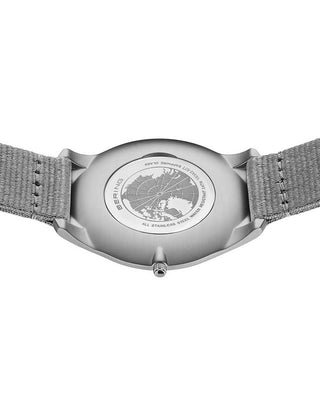 Angle shot of Bering 18342-577 Grey Textile Unisex Watch on white background