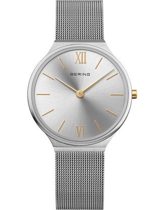 Front view of Bering 18434-010 Silver Stainless Steel Womens Watch on white background