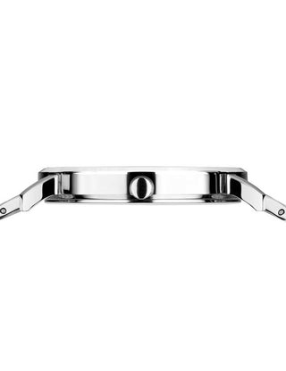 Angle shot of Bering 18535-754 White Dial Silver Stainless Steel Womens Watch on white background