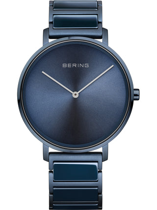 Front view of Bering 18539-797 Blue Stainless Steel Unisex Watch on white background