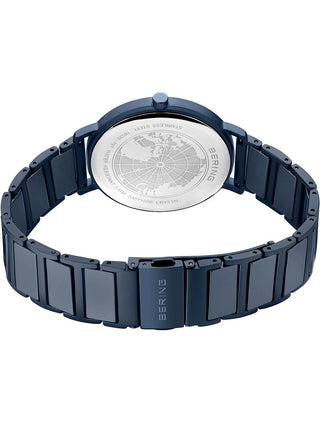 Angle shot of Bering 18539-797 Blue Stainless Steel Unisex Watch on white background