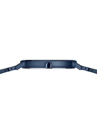 Angle shot of Bering 18539-797 Blue Stainless Steel Unisex Watch on white background