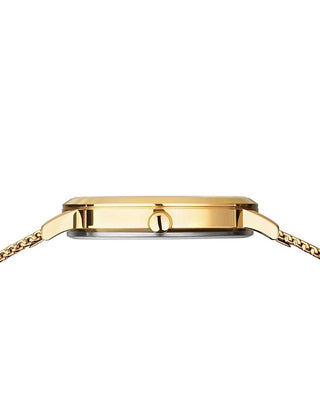 Angle shot of Bering 18634-334 White Dial Gold Stainless Steel Womens Watch on white background
