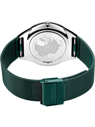 Angle shot of Bering 18740-808 Green Stainless Steel Unisex Watch on white background