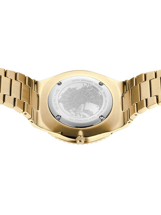 Angle shot of Bering 18940-732 Black Dial Gold Stainless Steel Unisex Watch on white background