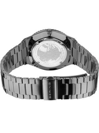 Angle shot of Bering 18940-777 Grey Stainless Steel Unisex Watch on white background