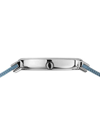 Angle shot of Bering 19031-308 Blue Stainless Steel Womens Watch on white background