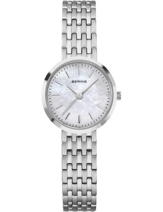 Front view of Bering 19126-700 Silver Stainless Steel Womens Watch on white background