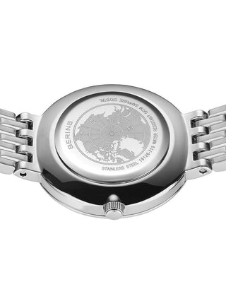 Angle shot of Bering 19126-710 Silver Dial Gold Stainless Steel Womens Watch on white background