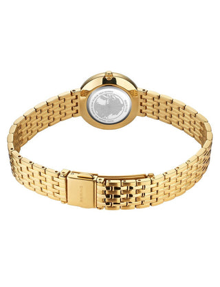 Angle shot of Bering 19126-734 Silver Dial Gold Stainless Steel Womens Watch on white background