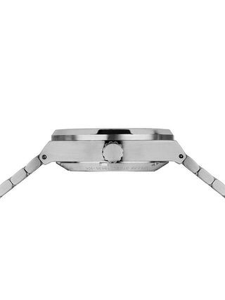 Angle shot of Bering 19435-704 Mother Of Pearl Dial Silver Stainless Steel Womens Watch on white background