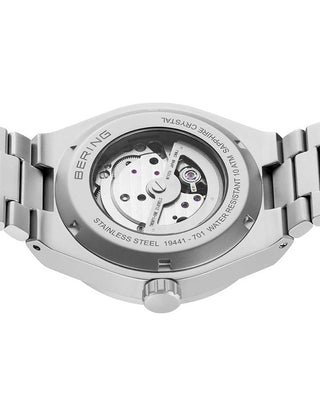 Angle shot of Bering 19441-701 Silver Stainless Steel Unisex Watch on white background