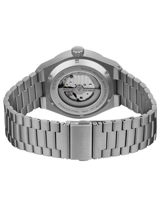 Angle shot of Bering 19441-777 Grey Stainless Steel Unisex Watch on white background