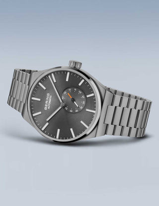 Angle shot of Bering 19441-777 Grey Stainless Steel Unisex Watch on white background