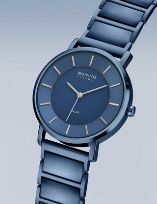 Angle shot of Bering 19535-797 Blue Womens Watch on white background