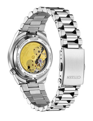 Angle shot of Citizen NJ0200-50Z Pink Dial Silver Stainless Steel Womens Watch on white background