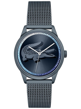 Front view of Lacoste 2001260 Blue Stainless Steel Womens Watch on white background