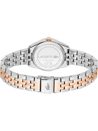 Angle shot of Lacoste 2001311 Rose Gold Stainless Steel Womens Watch on white background