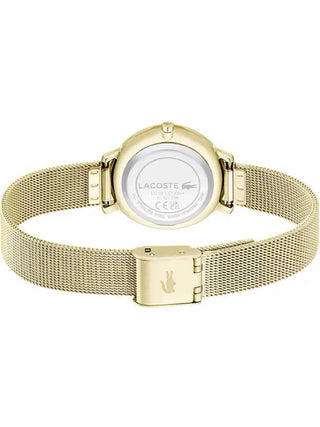 Angle shot of Lacoste 2001322 Silver Dial Gold Stainless Steel Womens Watch on white background