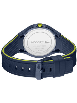 Angle shot of Lacoste 2011236 Blue Silicone Unisex Watch on white background