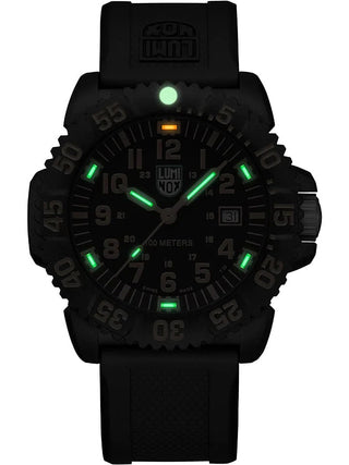 Angle shot of Luminox X2.2059.1 Black Silicone Unisex Watch on white background